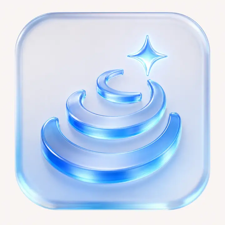 Espiral ascendente de vidrio que termina en una estrella